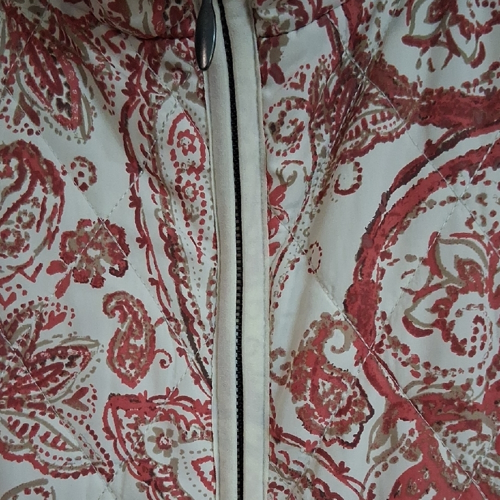 Coldwater Creek Red and Cream Vest - Picture 3 of 8